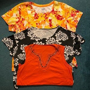 3-pack of summery Colorful & creative casual tops.  All unique and eye catching